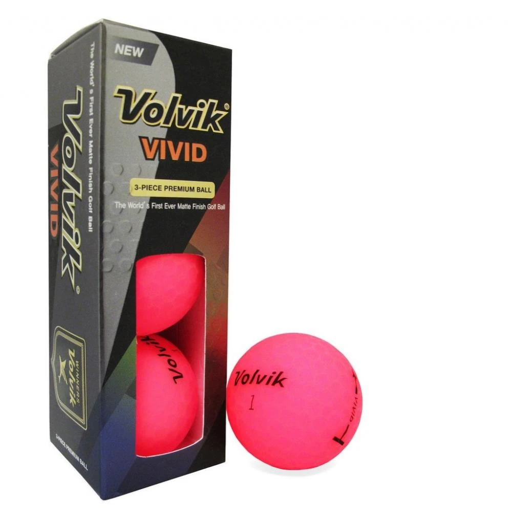 Volvik Vivid Golf Balls Pink (3-Ball Sleeve) 3 Volvik Vivid Golf Balls Pink (3-Ball Sleeve)