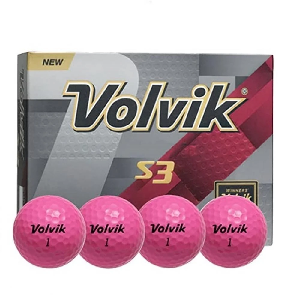 Volvik S3 Golf Balls Pink (Dozen) 3 Volvik S3 Golf Balls Pink (Dozen)